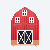 Lofaris Rustic Red Brown Barn Door Arch Party Decor Backdrop